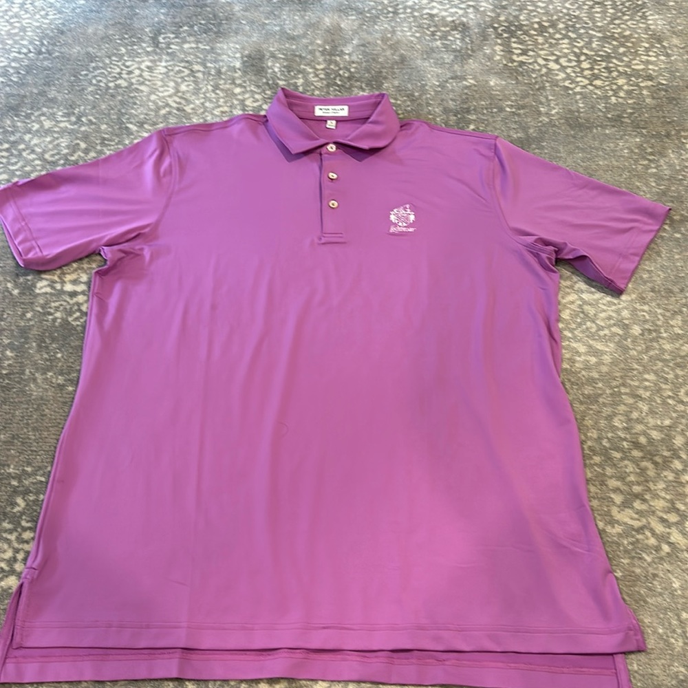 PETER MILLER GOLF SHIRT NWOT MENS L / LOCHINVAR LOGO
